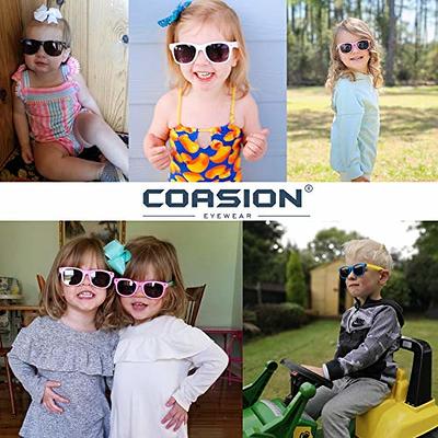 COASION Kids Polarized Sunglasses TPEE Rubber Flexible Shades for Girls Boys  Age 3-9 (Purple/Grey + Rosepink/Blue Mirror) - Yahoo Shopping