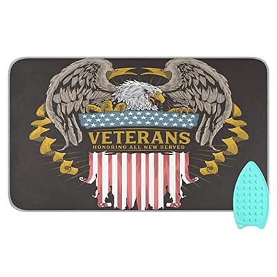 MCHIVER Hawk Veterans Day American Flag Ironing Mat Portable