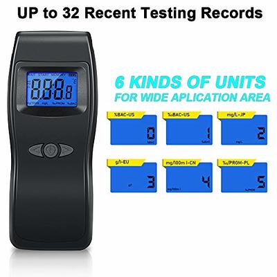 Professional Breathalyzer and Portable Breath Alcohol Tester with 10  Mouthpieces