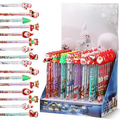 Qilery 24 Pcs Christmas Pencils Multi Point Stackable Push Pencils