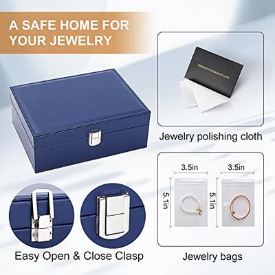 JOYBOS Jewelry Box Organizer for Women Girls, 2-Layer Jewelry Organizer  with Mirror, Jewelry Storage Box with Drawer for Earring Bracelets Rings