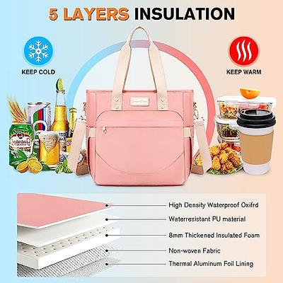 Femuar Lunch Bags for Women/Men, Insulated Lunch Bag for Work Office Picnic - Large Lunch Cooler Bag Leakproof Lunch Box with Adjustable Shoulder