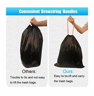 Feiupe Clear Trash Bag with Handle Small Garbage Bag Trash Can Liner,2  Gallon,120 Counts (2 Gallon)