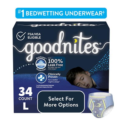 Goodnites Bedtime Bedwetting Underwear, Giga Pack, Size L/XL, 34 Ct 