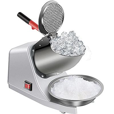 VEVOR Ice Crushers Machine 220lbs per Hour Electric Snow Cone Maker with 4 Blades Stainless Steel Shaved Ice Machine with Cover and Bowl 300W Ice