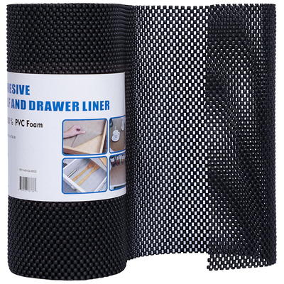 Black Shelf Liners for Kitchen Cabinets Non-Adhesive, Non-Slip