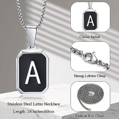 Men's Steel Letter Necklace  Letter pendant necklace, Initial necklace, Men  necklace