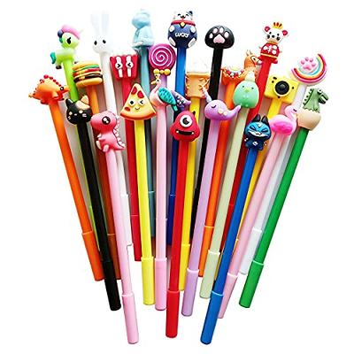48 Pieces Cartoon Fun Pens For Kids Cute Pens Black Gel Ink Cool Pens For Girls  Funny Writing Pens Teachers School Office Easter Day Gifts Supplies, 12  Styles (Cute Animals) 