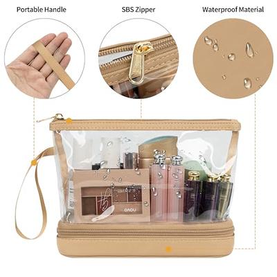 Makeup Bag Small Travel Cosmetic Bag Portable 2 Layer Large