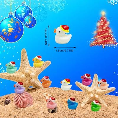 Shappy Glowing in The Dark Tiny Ducks Glitter Mini Resin Ducks with  Sunglasses Colorful Small Luminous Mini Figures Bulk Resin Miniature  Dollhouse