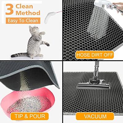 Cat Litter Mat Black Trapping for Litter Box, XL Jumbo 30 x 24 in, Urine &  Waterproof, Honeycomb Double Layer Anti Tracking Kitty Mats, No Phthalate