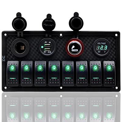 BLLYOGU 5 Gang Multi-Function Toggle Switch Panel Dual USB Charger