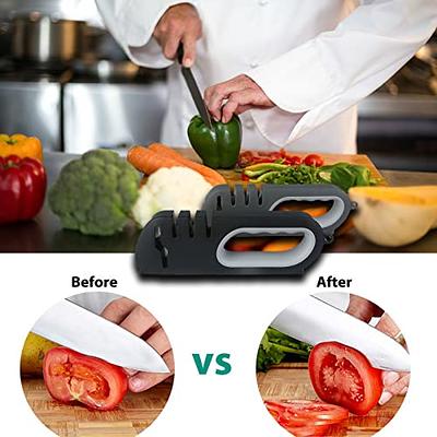  4-in-1 Kitchen Chef Knife Scissors Sharpener,4-Stage Quality Knife  Sharpening Tool to Repair, Grind, Polish Blade, Professional Kitchen Knife  Accessories for Stainless Steel, Steel Knives & Scissors: Home & Kitchen