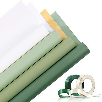 36 Sheets Double Sided Flower Wrapping Paper Floral Bouquet Paper  Waterproof Florist Packaging Paper and 50 Yards Satin Ribbon with Gold  Border for Valentines Day Wedding Engagement(Green Series) - Yahoo Shopping