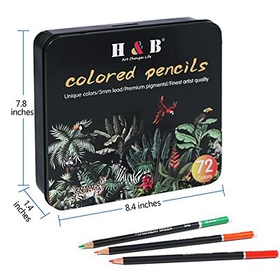 H & B 72Pcs Colored Pencils,Drawing Pencil Set Oil Based Color