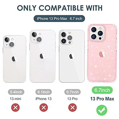 Hython Case for iPhone 13 Pro Max Case Glitter, Cute Sparkly Clear Glitter  Shiny Bling Sparkle Cover, Anti-Scratch Hard PC Slim Fit Shockproof