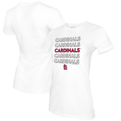 St. Louis Cardinals Tiny Turnip Women's Baseball Tie T-Shirt - White