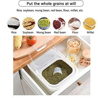 LivLab 10 Lbs Storage Container Bin Rice Dispenser with Measuring