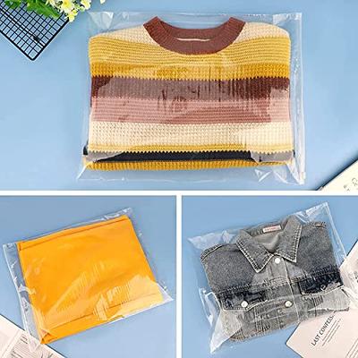 100 Count - 12 x 18, 2 Mil Clear Plastic Reclosable Zip Poly Bags with  Resealable Lock Seal Zipper for Clothing, T-Shirts, Pants