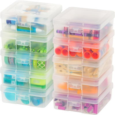 BTSKY Clear Plastic Storage Box with Flap Lid, Multipurpose Craft  Organizers and Storage Box Art Supply Storage Organizer Plastic Sewing Box  for Beads