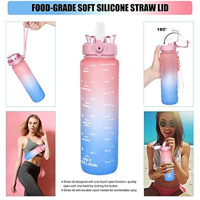 2 Sport Tritan Plastic Water Bottle Soft Straw Flip Lid LILAC 32oz PBA-FREE