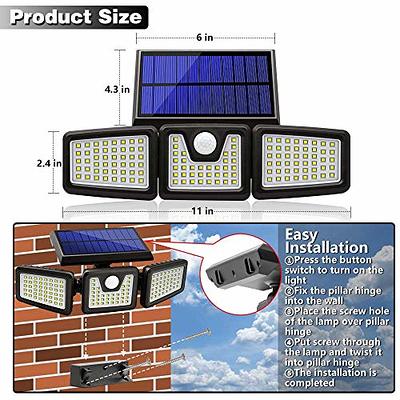 AmeriTop Solar Lights Outdoor -2 Pack, 800LM Cordless 128 LED