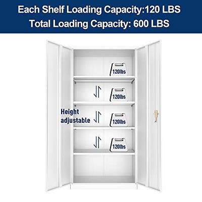 INTERGREAT Metal Storage Cabinet, 71 Locking Steel Cabinets with 2 Door  and 4 Adjustable Shelves, Tall Metal Cabinet for Home Office, Garage,  Warehouse (Cement Grey) - Yahoo Shopping