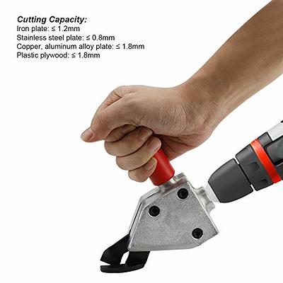 CZS Electric Drill Plate Cutter, Electric Drill Shears Attachment Cutter  Nibbler, Metal Cutter Drill Attachment with Adapter for Cutting Iron,  Steel, Copper, Aluminum 
