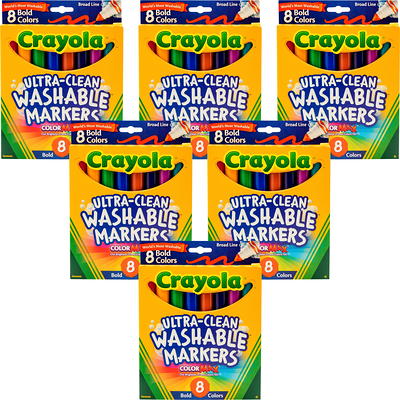 Crayola® Ultra-Clean Washable Markers, Broad Bullet Tip, Assorted