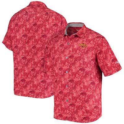 Men's Kyle Busch Tommy Bahama Red Coconut Point Playa Flora Camp Button-Up  Shirt