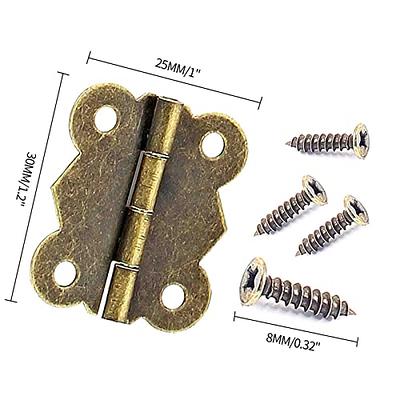 40PCS Antique Brass Butterfly Hinge 1 inch Hinges Antique Small Butterfly  Hinges Bronze Door Folding Hinge for Crafts Wooden Box Gift Box Hinges