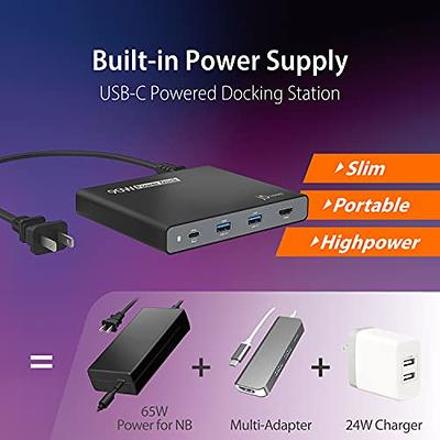 Fast Charger 65W USB-C Docking Station 5 in 1 USB-C HDMI Adapter Charging  Dock