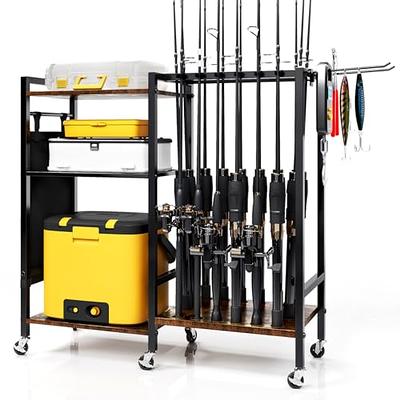 Fishing Rod Holders for Garage 360 Degree Rotating Fishing Pole Rack, Floor  Stand Holds up to 16 Rods Wood Fishing Gear Equipment Storage Organizer,  Fishing Gifts for Men Women - Yahoo Shopping