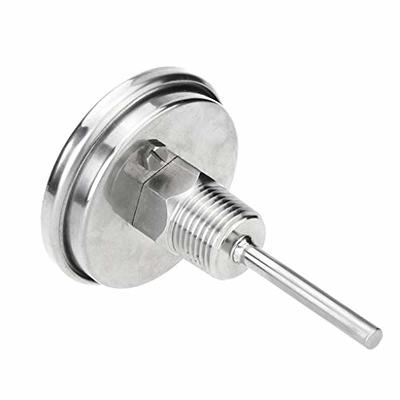 Home Brewing Thermometer Stainless Steel Celsius Fahrenheit Water  Distilling Temperature Gauge Bimetal 1/2'' NPT (2'' Stem)