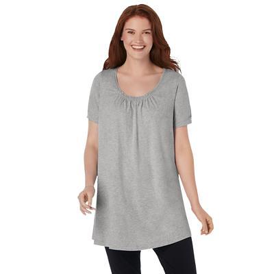 Plus Size Women's Suprema® Strappy Neckline Top by Catherines in Heather  Grey (Size 4X) - Yahoo Shopping