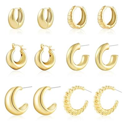 NYXBERRYT Gold Hoop Earrings for Women,14K Gold Plated 925 Sterling Silver  Post Hypoallergenic Hoops Earrings Lightweight Small Cute Gold Hoops