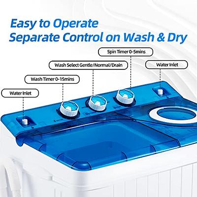 Giantex 26lbs Portable Semi-automatic Twin Tub Washing Machine W/ Drain  Pump 