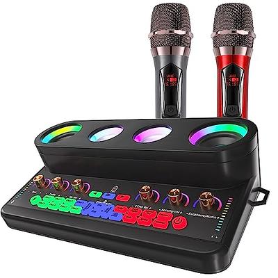 Portable Karaoke Machine with 2 Wireless Microphones, Podcast Equipment  Bundle Built-in Audio Mixer, Live Sound Card, Voice Changer, Perfect for  Indoor Outdoor Party, Live Streaming with PC,Smartphone - Yahoo Shopping