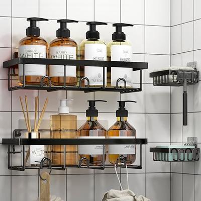 Shower Caddy - Adhesive Shower Organizer, Hanging Suction Black Shower  Shelves Rack, Inside Shower Rack Holder, Bathroom Decor Organization  Storage