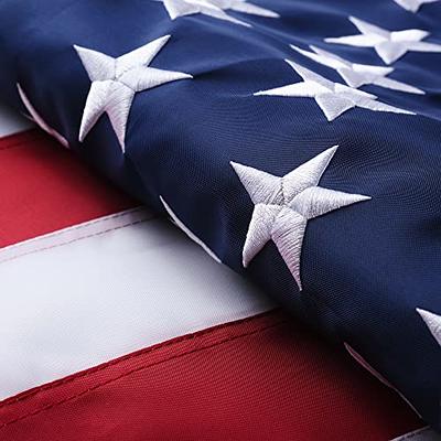 American Flag 3x5 ft Outdoor Heavy Duty Embroidered Stars Fade Resistance  Brass Grommets