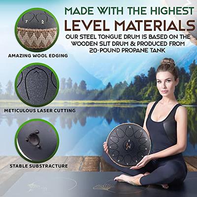 Steel Tongue Drum 6 Inch 8 Notes Hand Drums with Bag Sticks Music Book,  Sound Healing Instruments for Musical Education Entertainment Meditation  Yoga