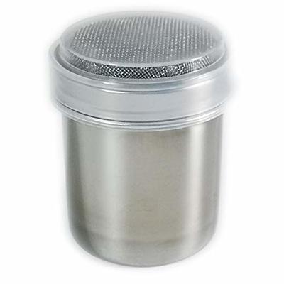 Food Grade Stainless Steel Powdered Sugar Shaker Duster Flour Sifter,  Baking Powder Sifters for Baking Tools (Black)