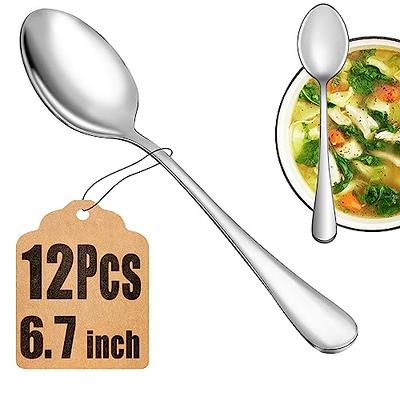  KINGSTONE Dinner Spoons Set of 12, 8-Inch 18/10 Stainless Steel  Spoon Cutlery Table Spoons for Home, Kitchen & Restaurant, Dishwasher Safe  (Dinner Spoons Set, 12-Piece) : Home & Kitchen