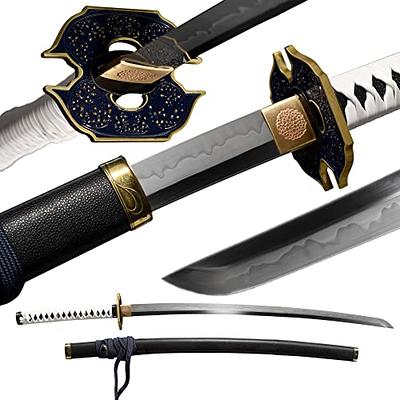 Hand Forged Katana Blade, T10 Katana Clay Tempered Steel With Gold