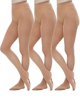 MANZI 3 Pairs Convertible Dance Tights for Women Transition Ballet Stockings  Light Suntan Small-Medium - Yahoo Shopping