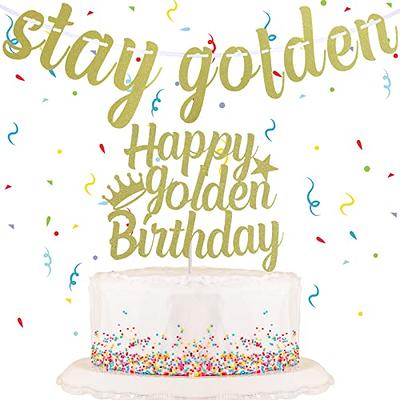 Rose Gold Cake Topper Decoration With Happy Birthday Candles Happy Birthday  Banner Confetti Balloon Hearts For Rose Gold Theme Party Decor Girl Women