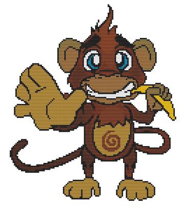 Cross stitch kit Monkey