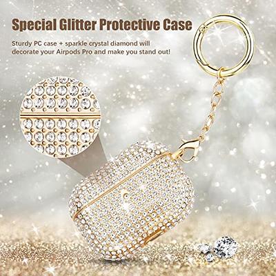 Bling AirPods 2nd Generation Case, VISOOM Cute Airpod Case 1st Generation  with Keychain for Apple Airpod Case Cute Glitter Air Pod Case iPod Case