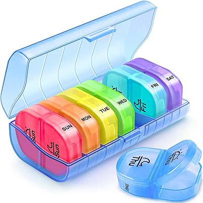 AUVON Pill Box 2 Times a Day, Weekly Pill Organizer AM PM with 7 Daily  Pocket Case