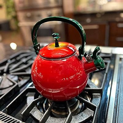 Whistling Tea Kettle for Stove Top Giraffe Decor Enamel on Steel, Tea Pots  Cute